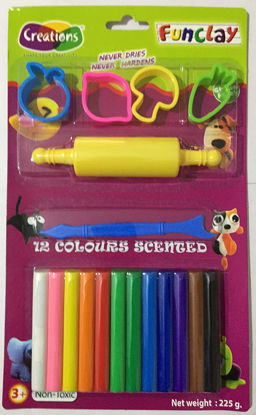 Picture of Creations Funclay 225 Grams 12 Colours 4 Small Moulds