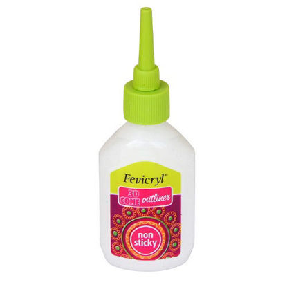 Picture of Fevicryl Non-sticky 3D Cone Outliner -  Pearl White - 20ml