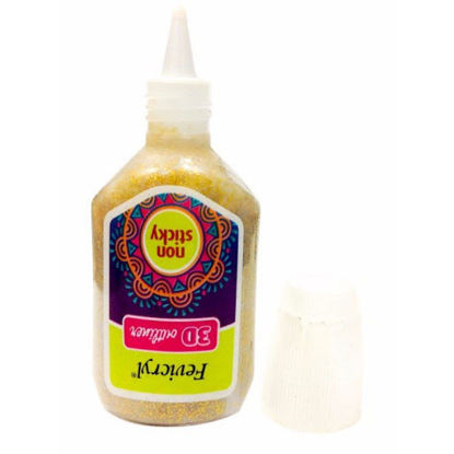 Picture of Fevicryl Non-sticky 3D Cone Outliner - Glitter Golden - 20ml