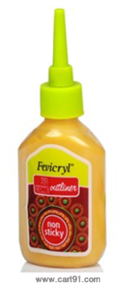 Picture of Fevicryl Non-sticky 3D Cone Outliner - Golden Yellow- 20ml
