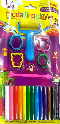 Picture of Kores Kool Tooz Modelling Clay  220 gms - Multicolour 4 Moulds