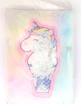 Picture of Unicorn with Sparkles Fur Blue - A5 Diary