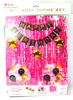 Picture of Happy Birthday Theme Set - Magenta-Golden