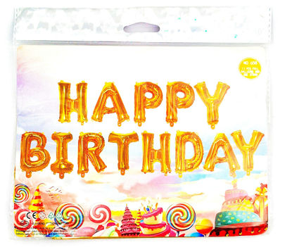 Picture of Happy Birthday Foil Golden Ballons 2