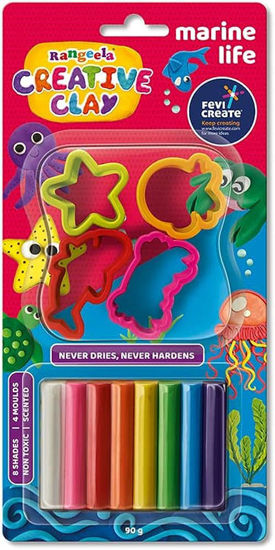 Picture of marine life rangeela creative clay - multicolour 8 moulds