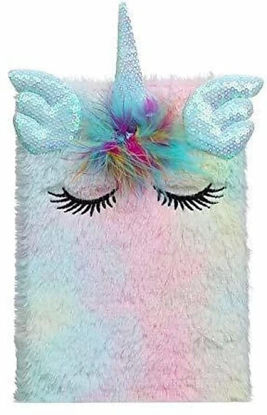 Picture of Rockjon Unicorn Soft Fur Notebook Dairy